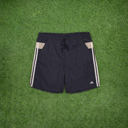 (2004) Adidas 3-Stripe Embroidered Logo Piping Black Swim Sports Shorts - M/L (32/34”)